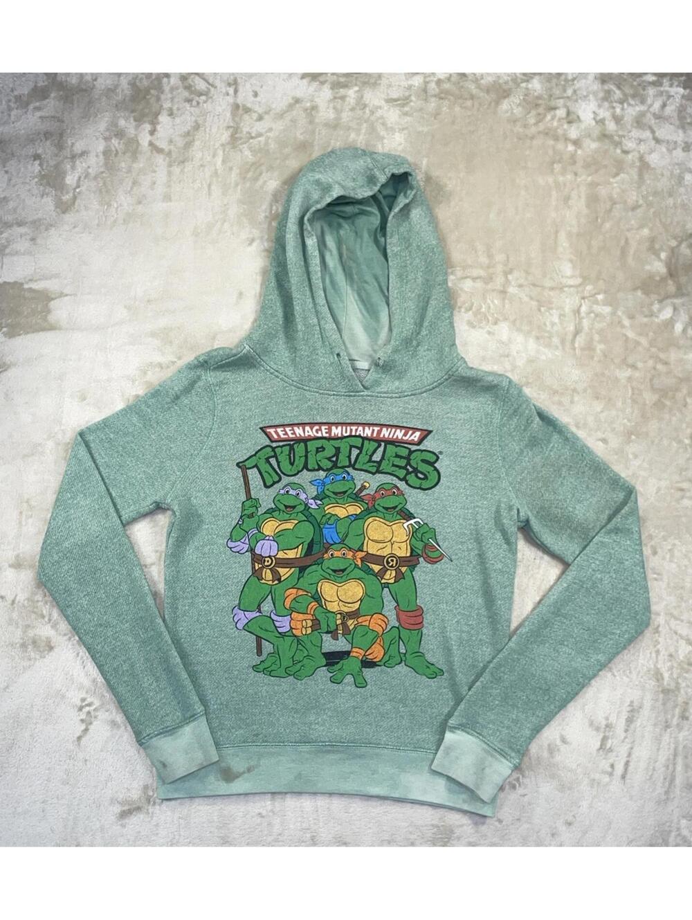 Teenage Mutant Ninja Turtles Youth Green Hoodie L *Flaw*